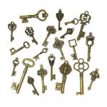Vintage Skeleton Key Charm Set for DIY Jewelry