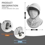 Light Gray UV Protection Balaclava with Wide Brim