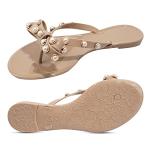 TYFLOVE Studded Jelly Thong Sandals for Women
