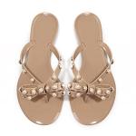 TYFLOVE Studded Jelly Thong Sandals for Women