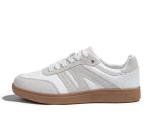 Lucky Step Retro Leather Fashion Sneakers - White/Grey