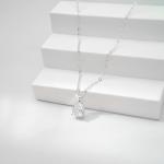 Silver Teardrop Necklace with Cubic Zirconia Charm