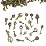 Vintage Skeleton Key Charm Set for DIY Jewelry