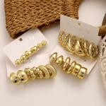Trendy Chunky Gold Hoop Earring Set for Women