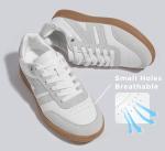 Lucky Step Retro Leather Fashion Sneakers - White/Grey