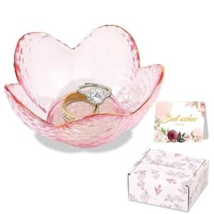 Pink Flower Ring Dish for Jewelry & Trinkets