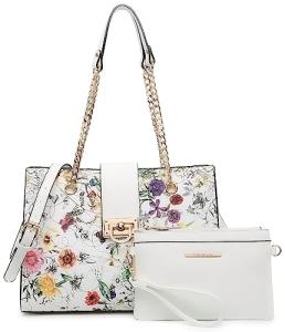 Dasein Women's Floral Tote and Shoulder Bag Set