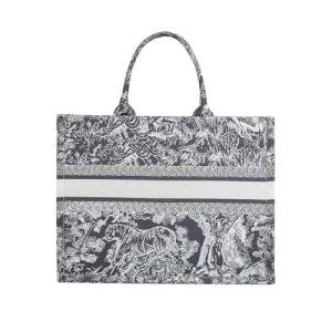 Luxury Black Tote Bag with Retro Embroidery