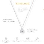 Silver Teardrop Necklace with Cubic Zirconia Charm