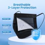 Elegant Black 3-Ply Face Masks - 100 Pack