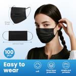 Elegant Black 3-Ply Face Masks - 100 Pack