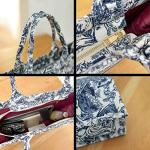 Luxury Black Tote Bag with Retro Embroidery