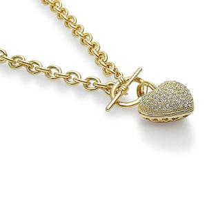 Gold-Tone Heart Pendant Necklace for Women