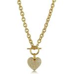 Gold-Tone Heart Pendant Necklace for Women