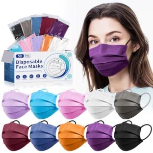 Fashionable 4 Ply Disposable Face Masks - 50 Pack