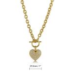 Gold-Tone Heart Pendant Necklace for Women