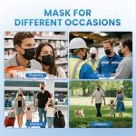 Elegant Black 3-Ply Face Masks - 100 Pack