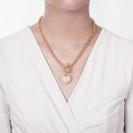 Gold-Tone Heart Pendant Necklace for Women