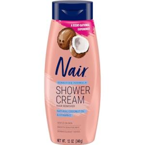 Nair Coconut Oil Hair Removal Shower Cream, 12 oz