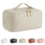 Khaki Large Travel Cosmetic Bag - Waterproof Organizer