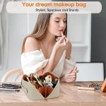 Khaki Large Travel Cosmetic Bag - Waterproof Organizer