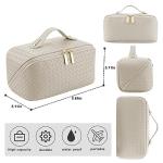 Khaki Large Travel Cosmetic Bag - Waterproof Organizer