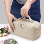 Khaki Large Travel Cosmetic Bag - Waterproof Organizer
