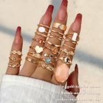 70 Pcs Vintage Crystal Knuckle Ring Set