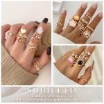 70 Pcs Vintage Crystal Knuckle Ring Set