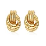 Gold Plated Chunky Knot Drop Earrings for Women