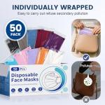 Fashionable 4 Ply Disposable Face Masks - 50 Pack