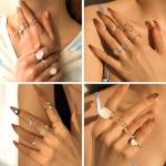 70 Pcs Vintage Crystal Knuckle Ring Set