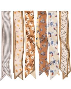 6 Pack Women's Multifunctional Boho Satin Scarves