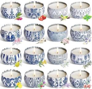 Travel Tin Gift Set of 16 Scented Candles