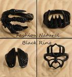 Gothic Black Snake Claw Vintage Ring Set