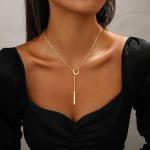 Dainty 14k Gold Plated Lariat Necklace for Women