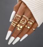 25 Pcs Gold Stackable Knuckle Ring Set