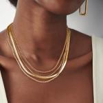 Trendy Layered Gold Plated Necklaces Set