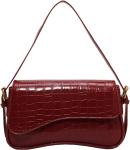 Crocodile Red Small Shoulder Bag with Straps