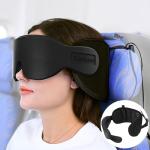 360° Travel Pillow Set with Eye Mask - Black