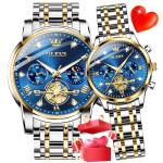 OLEVS His and Hers Matching Diamond Watches Set