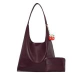 Chic Cherry Leather Vegan Hobo Bag for Women