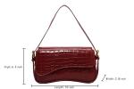 Crocodile Red Small Shoulder Bag with Straps