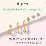 Gold Plated Sterling Silver Earrings Set for Women