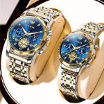 OLEVS His and Hers Matching Diamond Watches Set