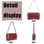 Crocodile Red Small Shoulder Bag with Straps