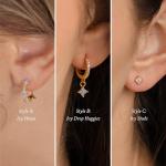Gold Plated Sterling Silver Earrings Set for Women