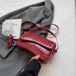 Crocodile Red Small Shoulder Bag with Straps