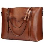 S-ZONE Women's Genuine Leather Satchel Shoulder Bag
