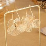 Gold Floral Hoop Earrings for Women